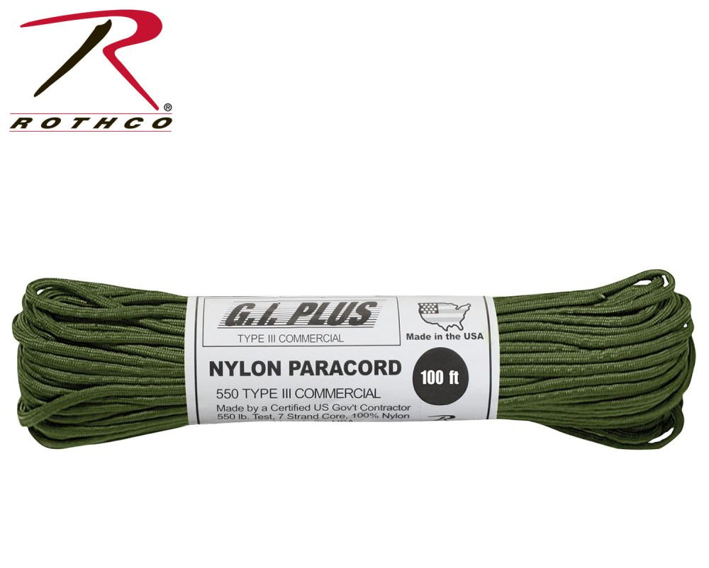 Rothco USA Paracord 550 Type III Olive Drab 15m Nylon Paracord New