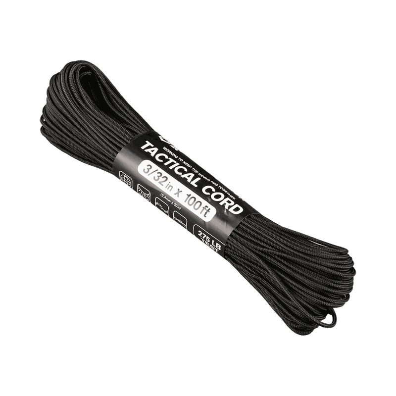 Atwood Tactical 275 Paracord - Black  2.4mm