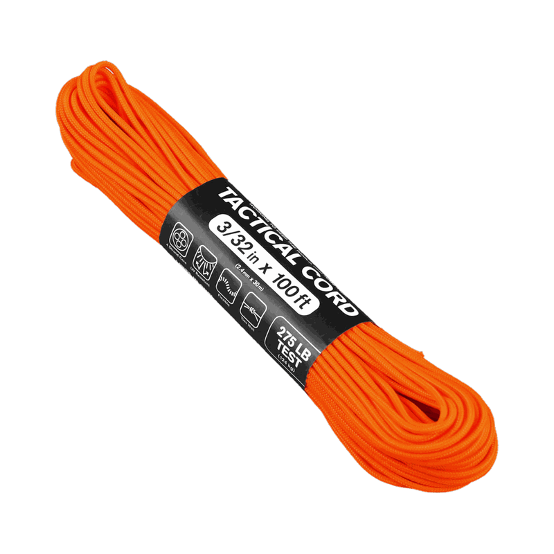 Atwood Tactical 275 Paracord - Neon Orange - 2.4mm - 15m
