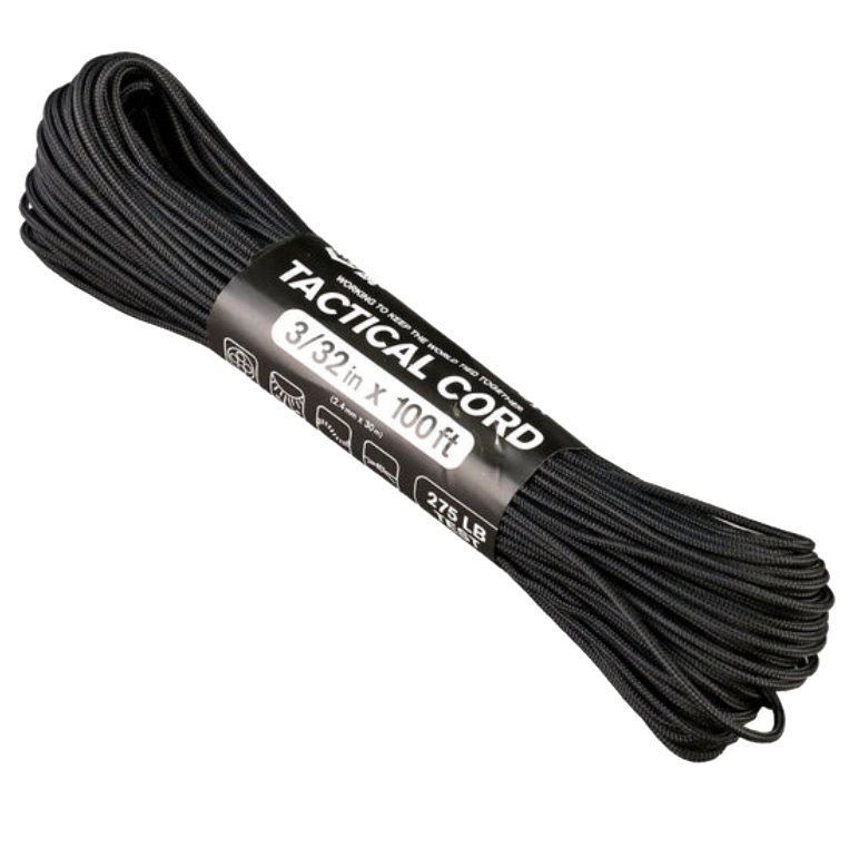 Atwood Tactical 275 Paracord - Black- 2.4mm - 15m