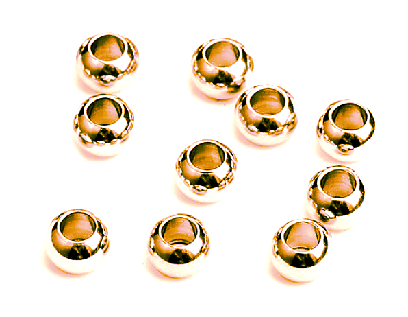 Spacer beads Stainless Steel Round 4mm hole 10pk
