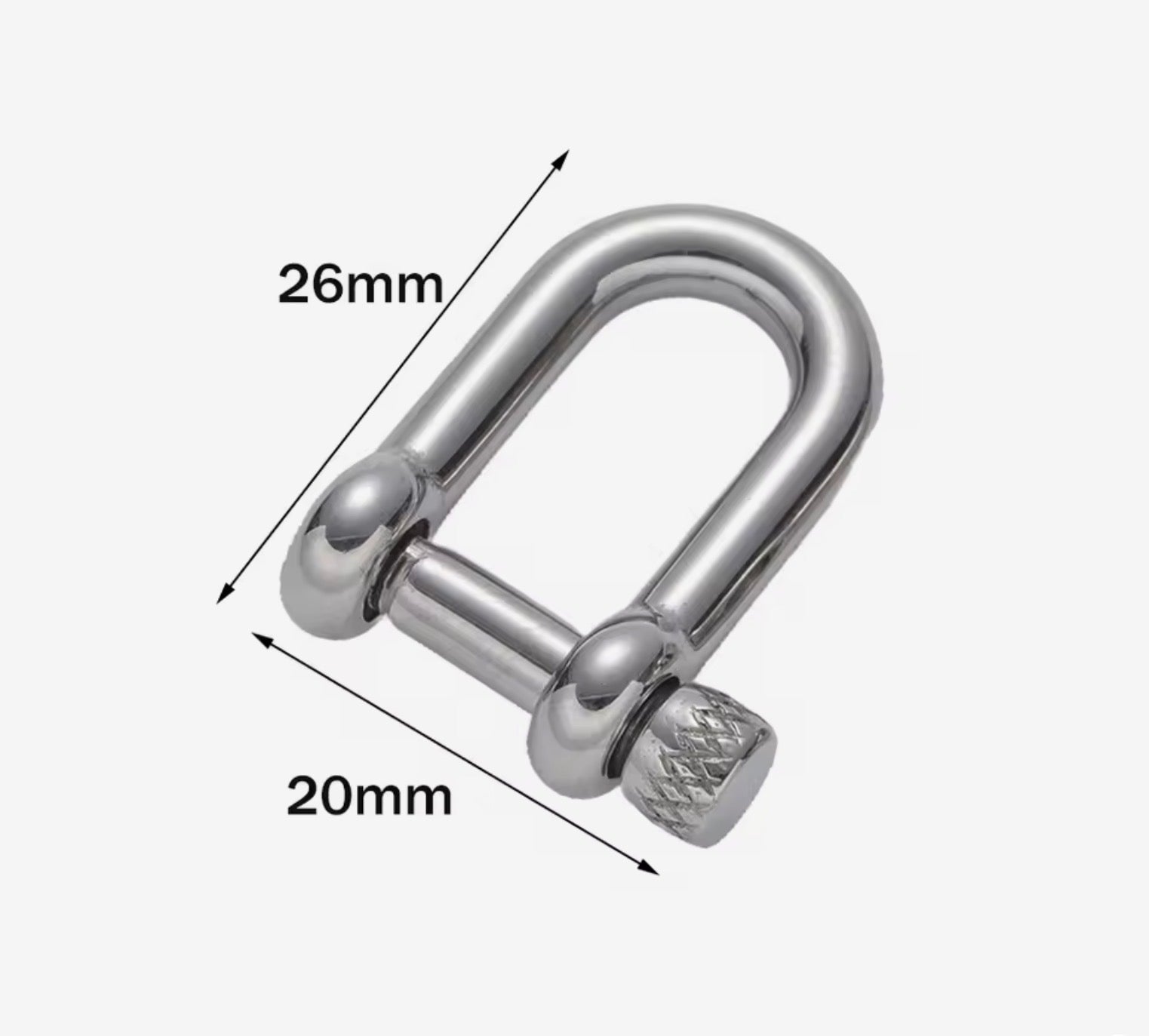 U Shackle Stainless Steel Knurled Pin