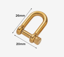 U Shackle Stainless Steel Knurled Pin Gold