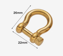 O Shackle Stainless Steel Knurled Pin Gold