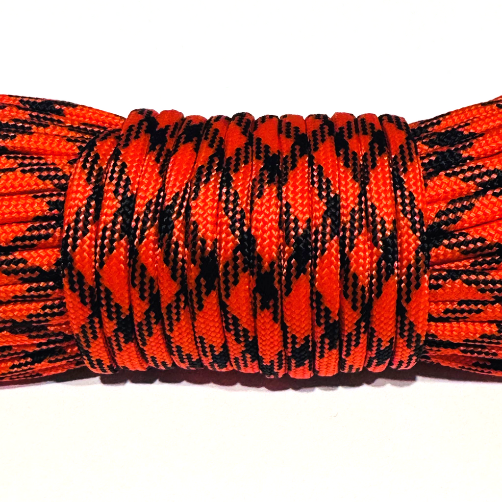 Craft Paracord Rope 30m Red-Orange & Black