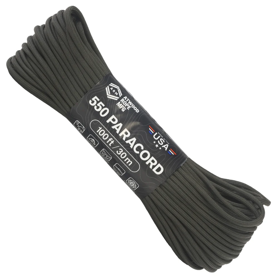 Atwood Rope USA Paracord 550  - Stealth Olive 30m