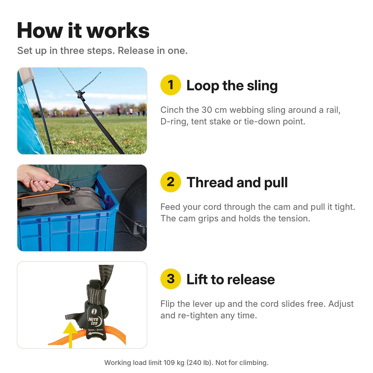 CamJam® Ring™ Rope Tightener + Webbing