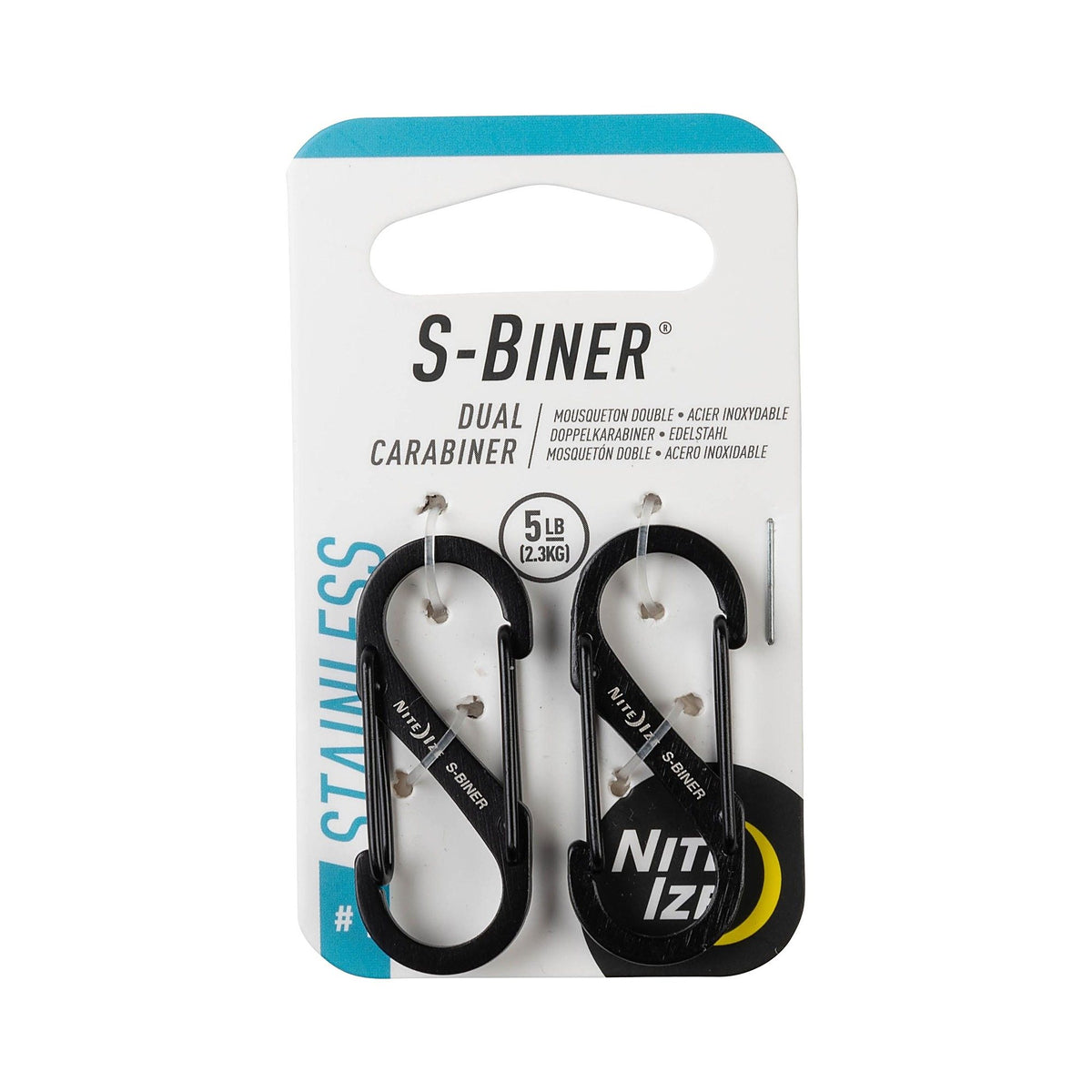 NITE IZE S-Biner® #1 Stainless Steel Carabiner 2Pack - Black