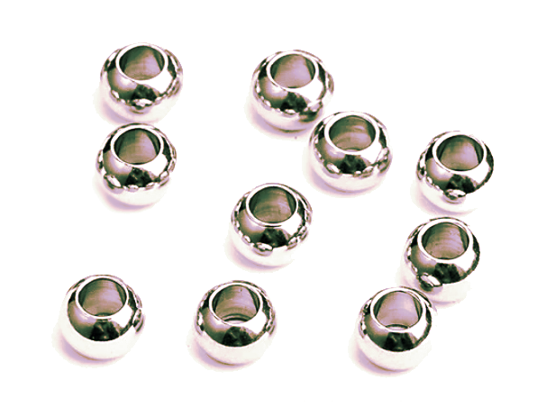 Spacer beads Stainless Steel Round 4mm hole 10pk