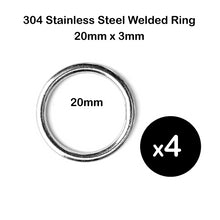 Stainless Steel 304 Welded O Ring 20mm x 3mm
