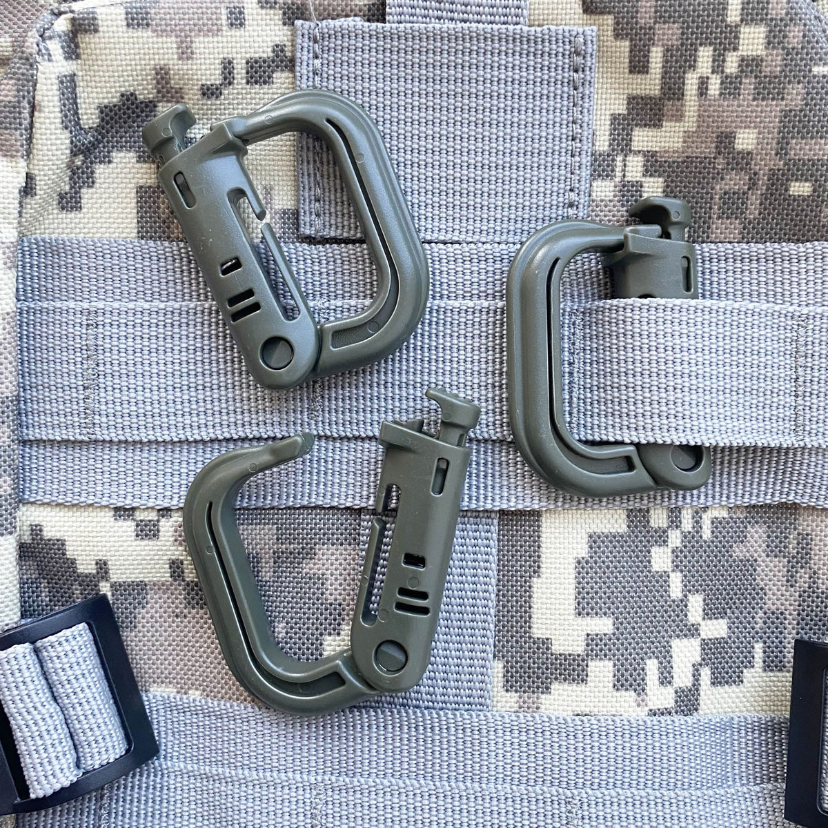 Molle Carabiner Snap D-Ring Clip 3 Pk