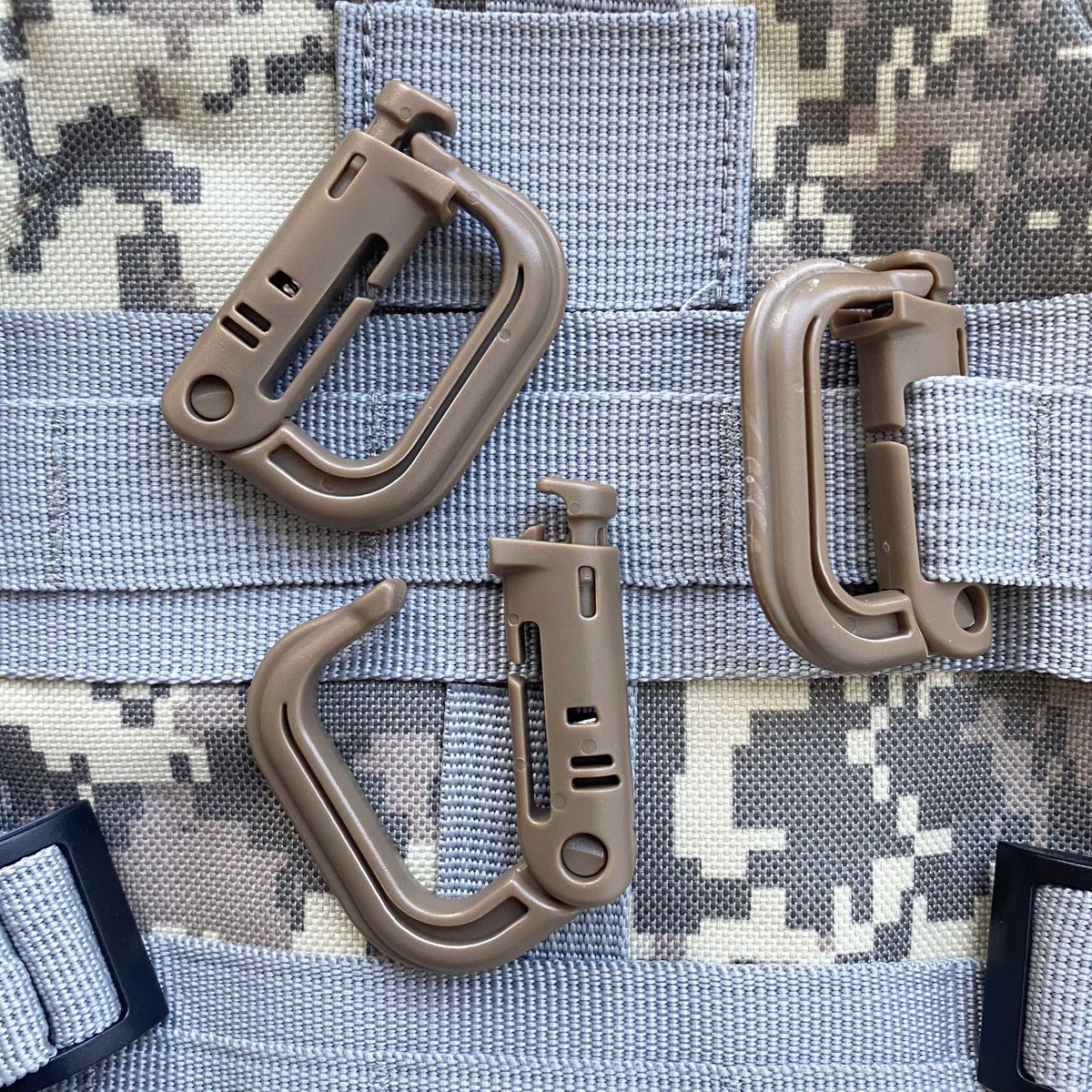 Molle Carabiner Snap D-Ring Clip 3 Pk