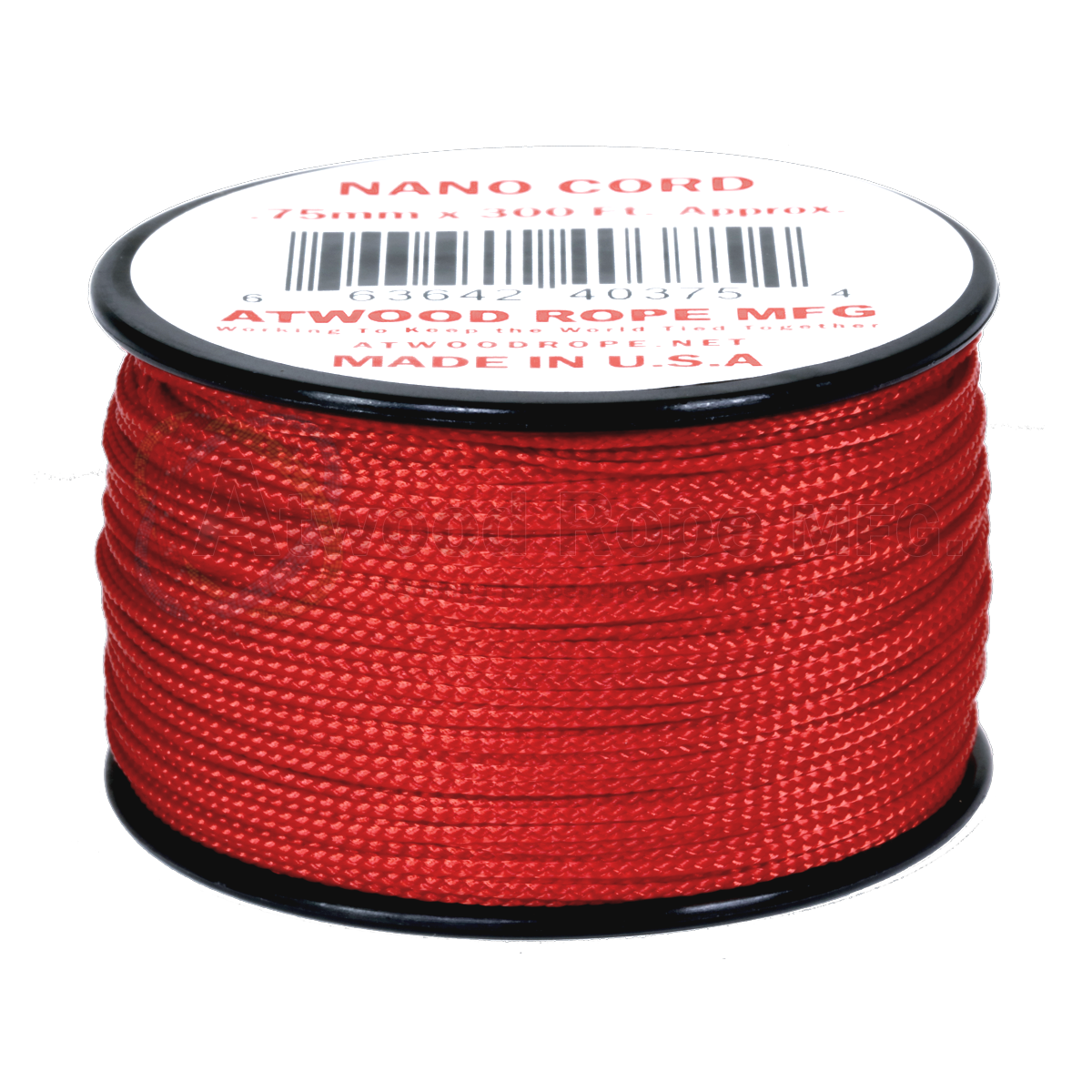 Atwood Nano Cord - 0.75mm 300ft Red - USA Made