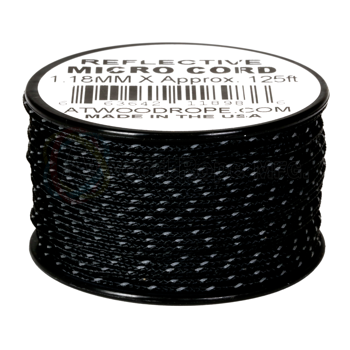 Atwood Micro Cord Reflective 1.18mm 125ft USA Made Paracord New