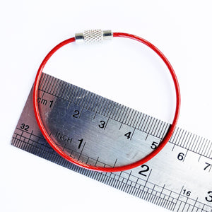 Wire cable Keyrings 6 pcs mixed colour