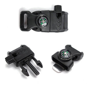 2pk Fire starter whistle compass Buckles 15mm