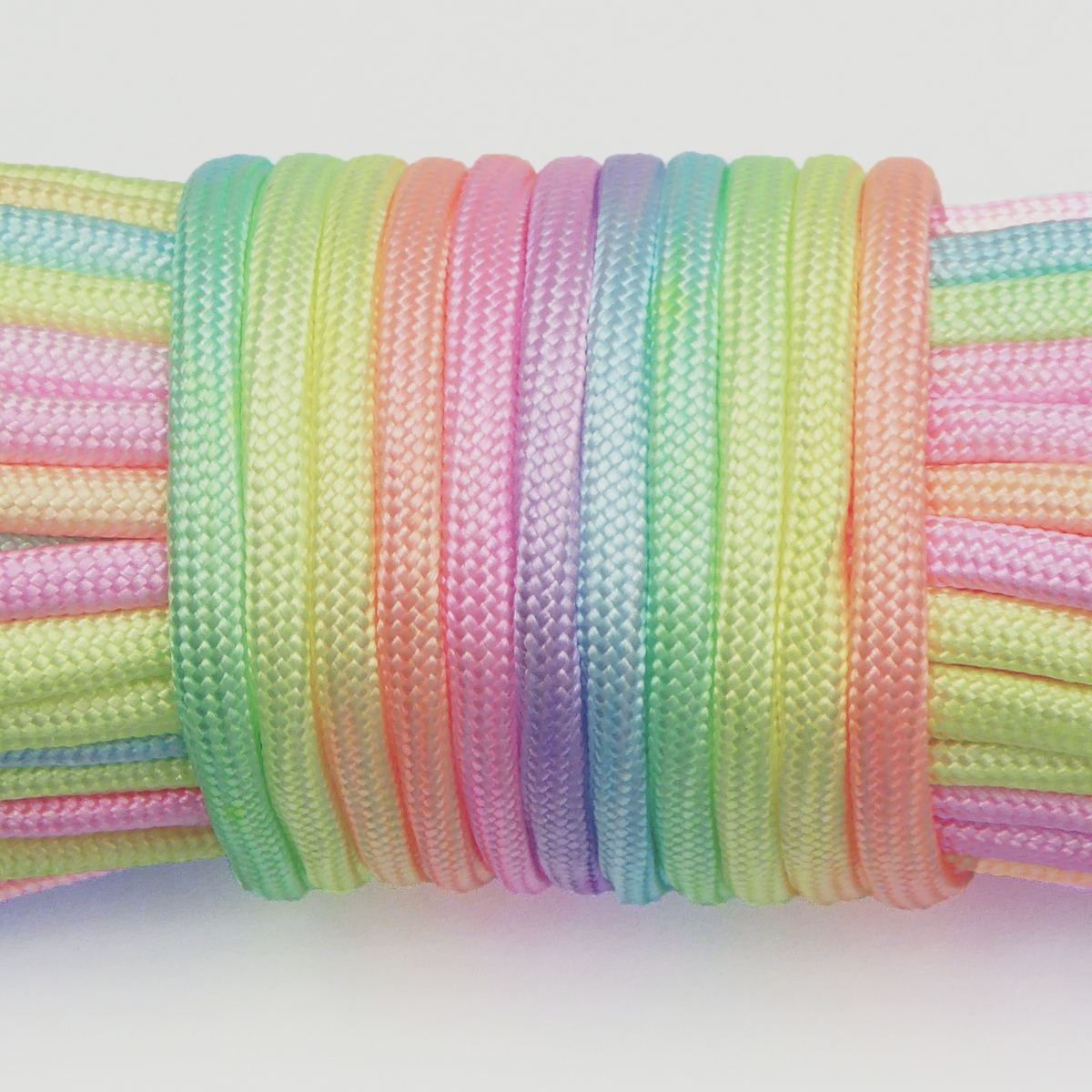 Craft Paracord Rope Pastel Rainbow Ombre