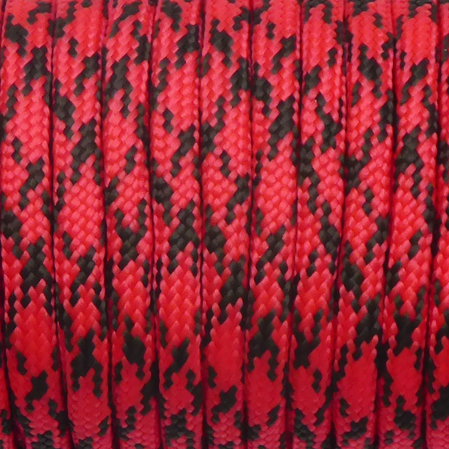 Craft Paracord Rope 30m Red & Black Camo