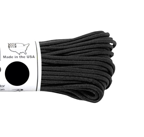 Rothco 550 Paracord Black | 100 Feet | 7 Strand | US Made | Survival Kit