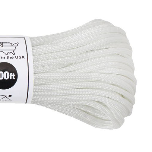 Rothco USA Paracord 550 Type III White 30m/100ft Nylon