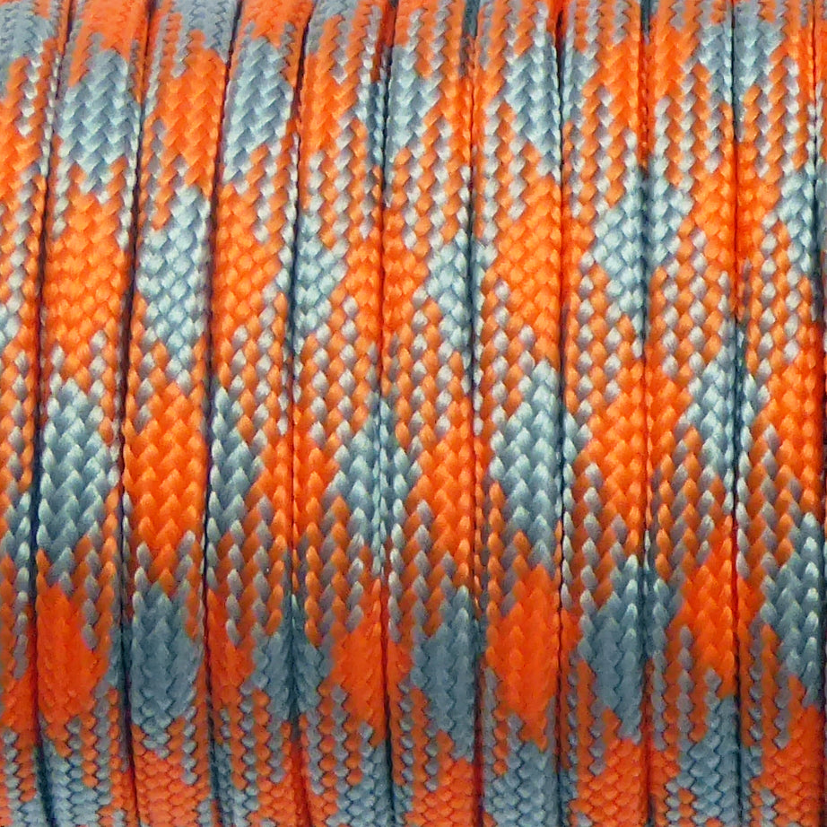 Craft Paracord Rope 30m Orange & Silver