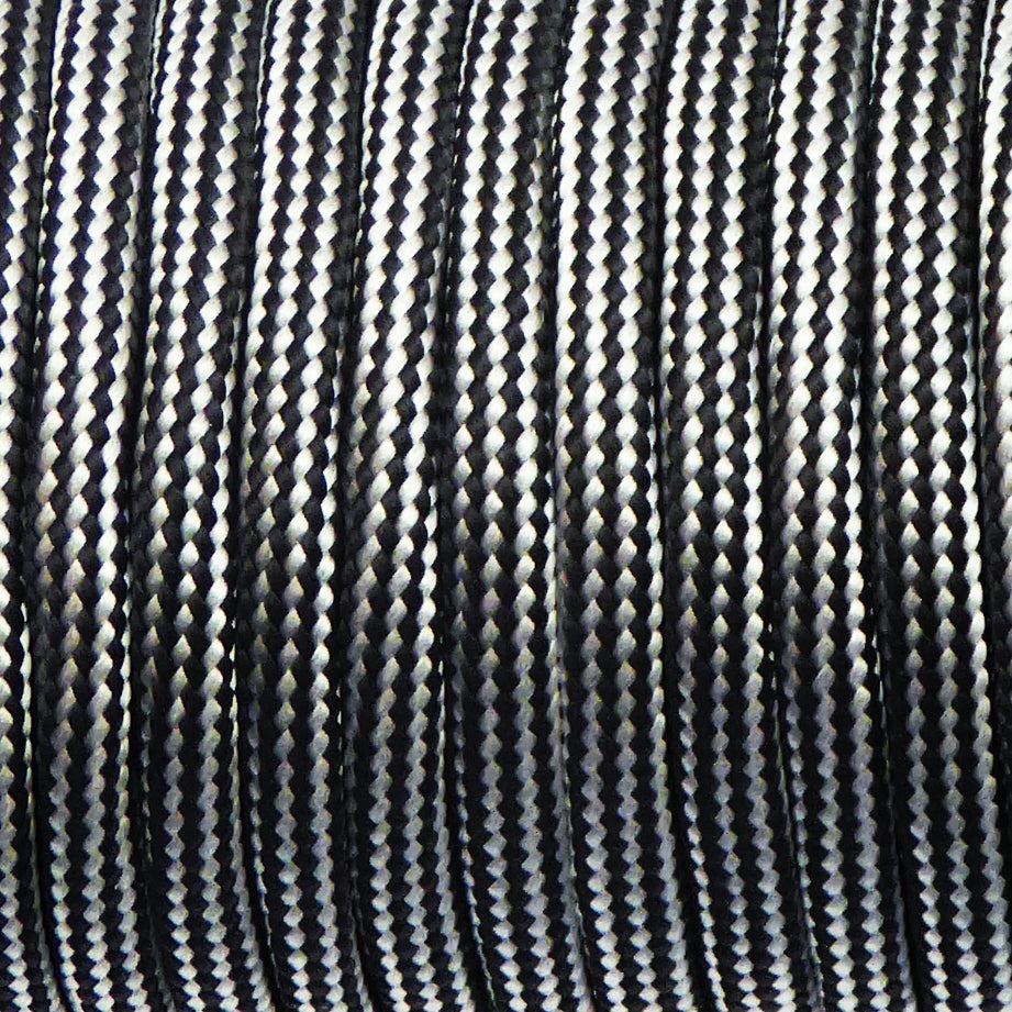 Craft Paracord Rope 30m Silver & Black Stripe