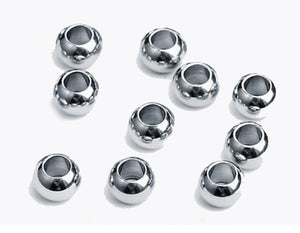 Spacer beads Stainless Steel Round 4mm hole 10pk